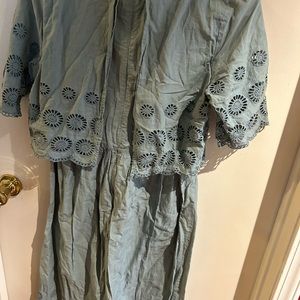 ASOS light green linen midi dress